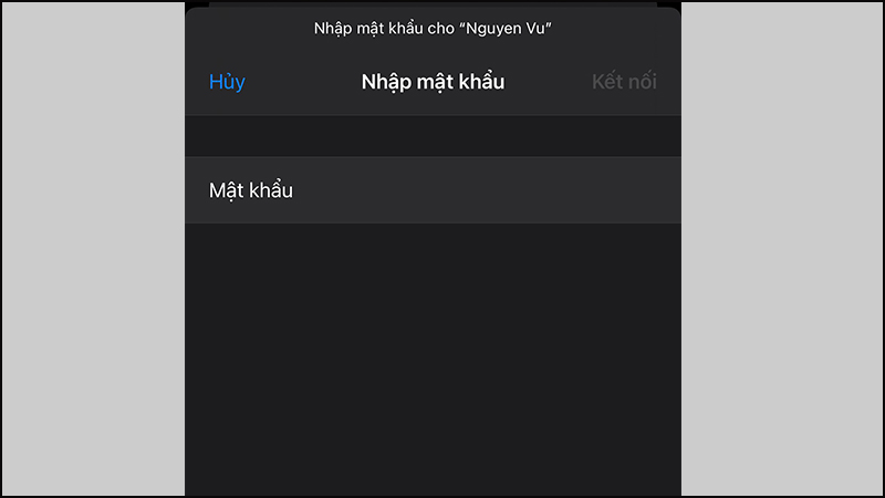 Sau khi nhập mật khẩu cho WiFi thì bấm kết nối để truy cập WiFi
